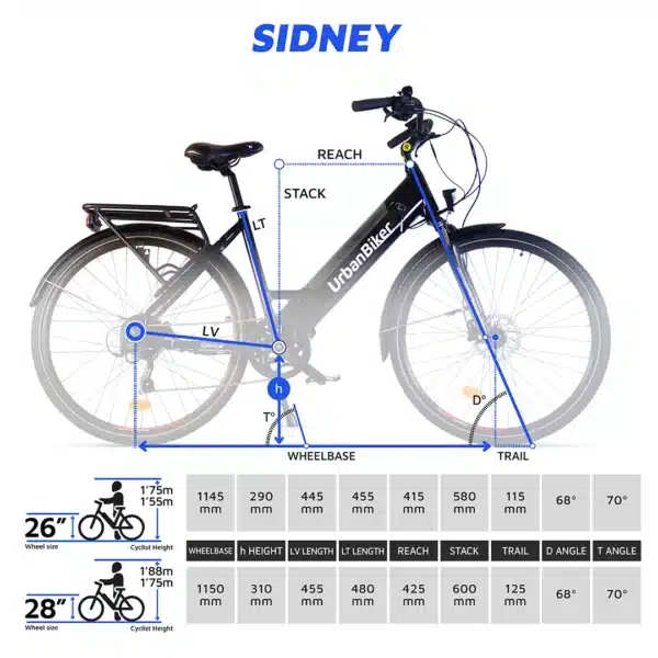 Urbanbiker Sidney | City E-Bike | 100KM Reichweite